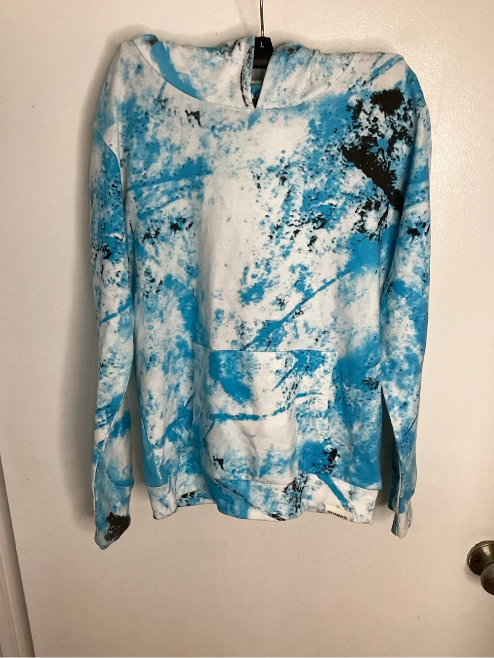 Eleven Paris Blue & Black Tie-Dye Graphic Pullover Sweatshirt & Short Set 12 y o